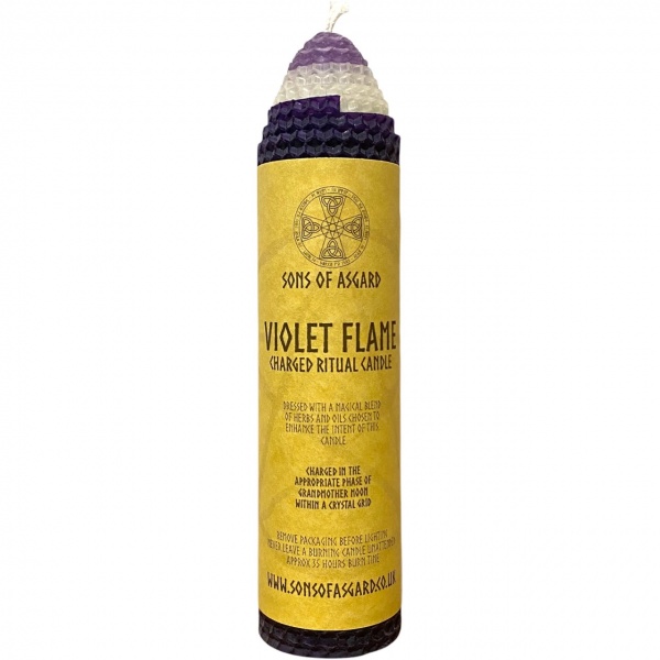Violet Flame - Beeswax Ritual Candle